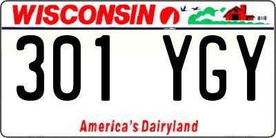WI license plate 301YGY