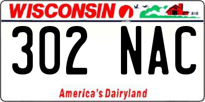 WI license plate 302NAC