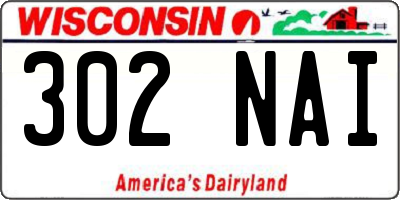 WI license plate 302NAI