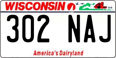 WI license plate 302NAJ