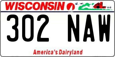 WI license plate 302NAW