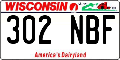 WI license plate 302NBF