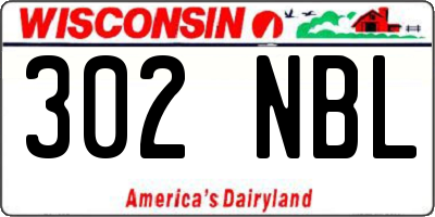 WI license plate 302NBL