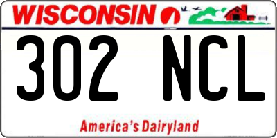 WI license plate 302NCL