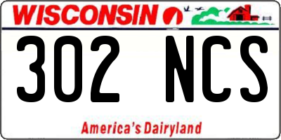 WI license plate 302NCS