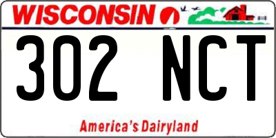 WI license plate 302NCT