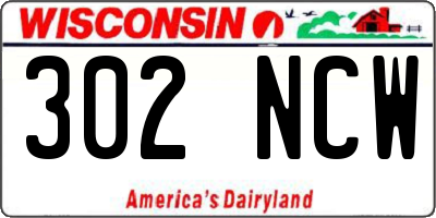WI license plate 302NCW