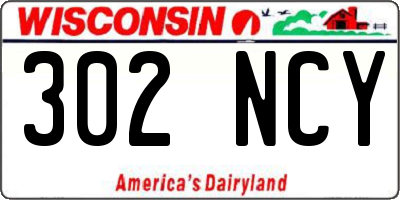 WI license plate 302NCY