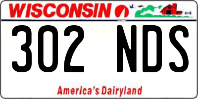 WI license plate 302NDS