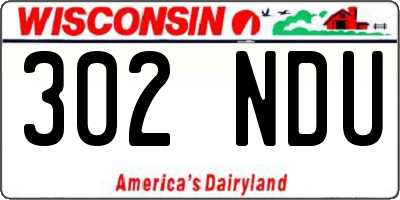 WI license plate 302NDU