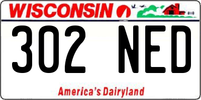 WI license plate 302NED