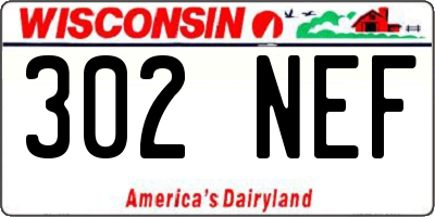 WI license plate 302NEF