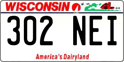 WI license plate 302NEI