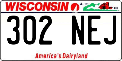 WI license plate 302NEJ