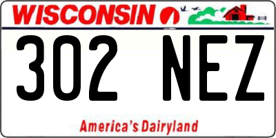 WI license plate 302NEZ