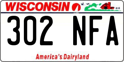 WI license plate 302NFA