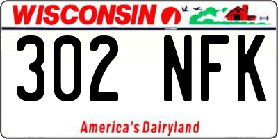 WI license plate 302NFK