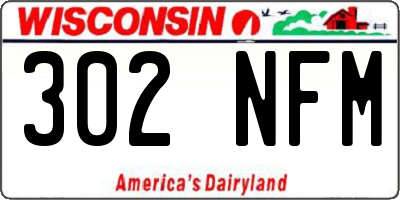 WI license plate 302NFM