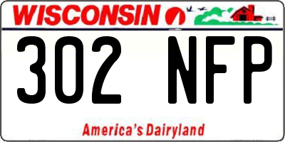 WI license plate 302NFP