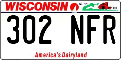 WI license plate 302NFR