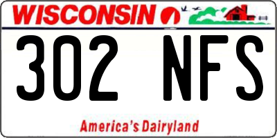 WI license plate 302NFS