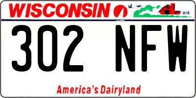 WI license plate 302NFW