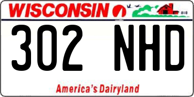 WI license plate 302NHD