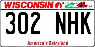 WI license plate 302NHK