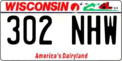 WI license plate 302NHW