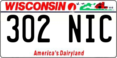 WI license plate 302NIC
