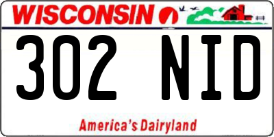 WI license plate 302NID