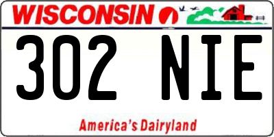 WI license plate 302NIE