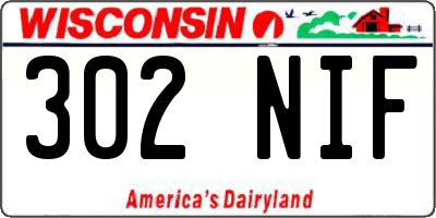 WI license plate 302NIF