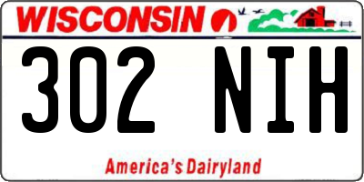 WI license plate 302NIH