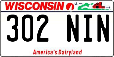 WI license plate 302NIN