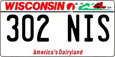 WI license plate 302NIS