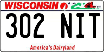 WI license plate 302NIT