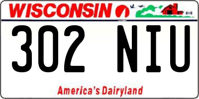 WI license plate 302NIU