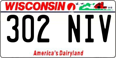 WI license plate 302NIV