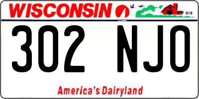 WI license plate 302NJO