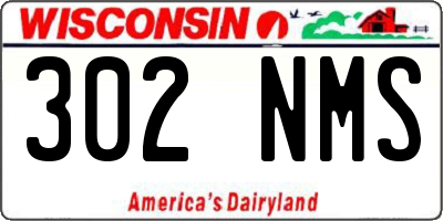 WI license plate 302NMS