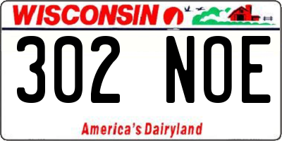WI license plate 302NOE