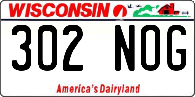 WI license plate 302NOG