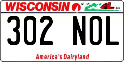 WI license plate 302NOL