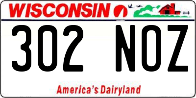 WI license plate 302NOZ