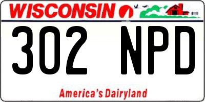 WI license plate 302NPD