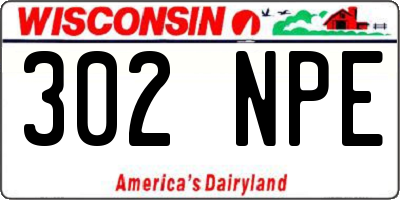 WI license plate 302NPE