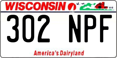 WI license plate 302NPF