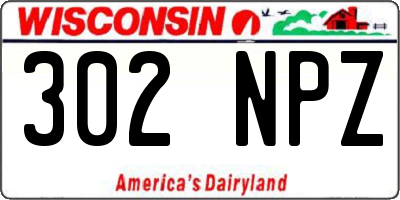 WI license plate 302NPZ