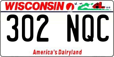 WI license plate 302NQC